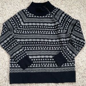 NWT Lou & Grey Fair Isle Sweater Zippered Mock Neck Medium